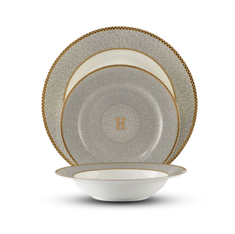 סט צלחות אוכל פורצלן דק ואיכותי 18 חל’ HELENA GOLD FINE BONE CHINA