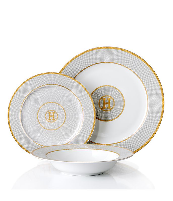 סט צלחות אוכל פורצלן דק ואיכותי 18 חל’ HELENA GOLD FINE BONE CHINA