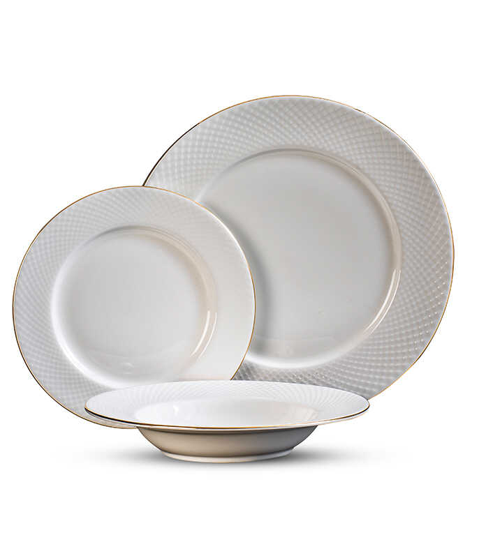 סט צלחות 18 חלקים – פורצלן דק ואיכותי LEGACY FINE BONE CHINA